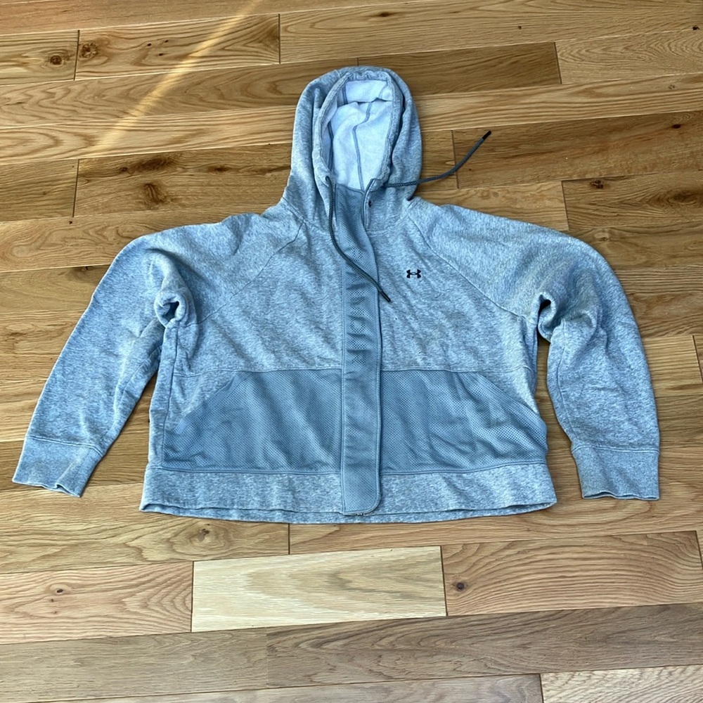Womens Under Armour Light Gray Full-Zip Hoodie XL